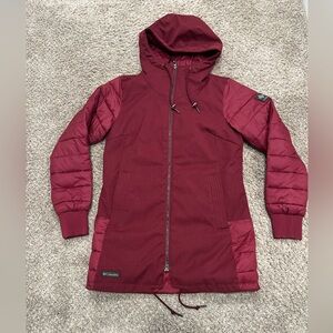 Columbia sportswear company Red, puffer jacket, zip up, women’s size small